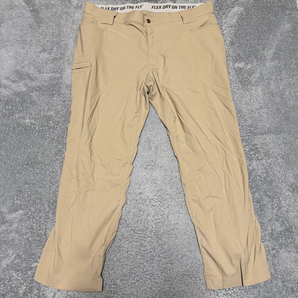 Duluth Trading Dry on the Fly Flex Pants 42 x 30 Tan Work Utility Nylon 46202